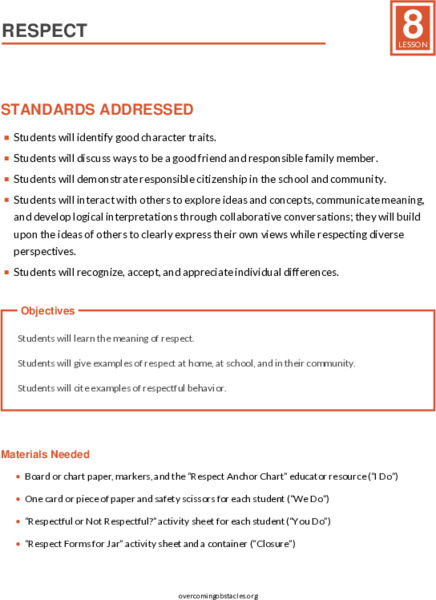 Respect Lesson Plan