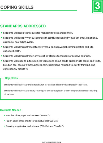 Coping Skills Lesson Plan
