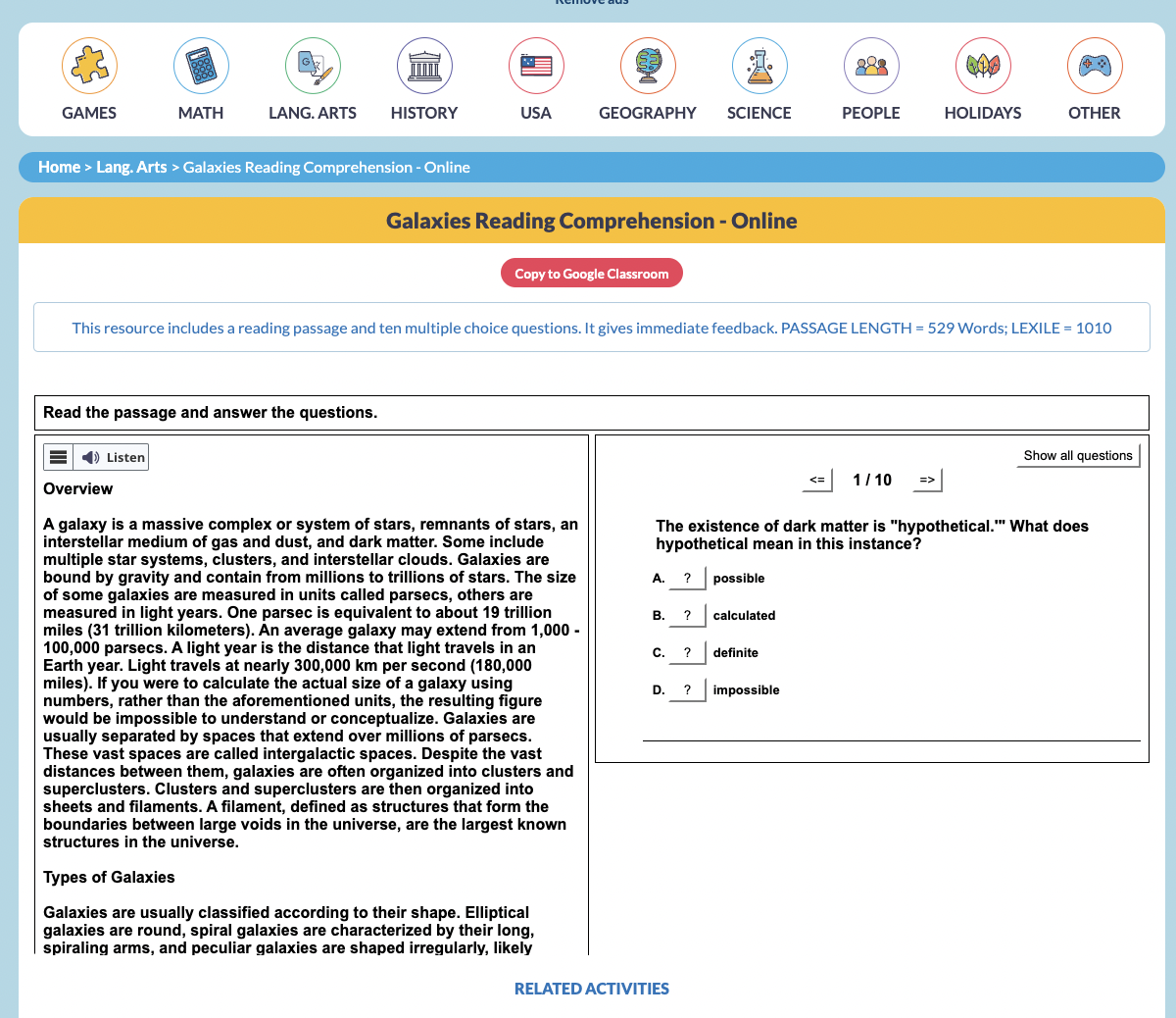Galaxies Interactive