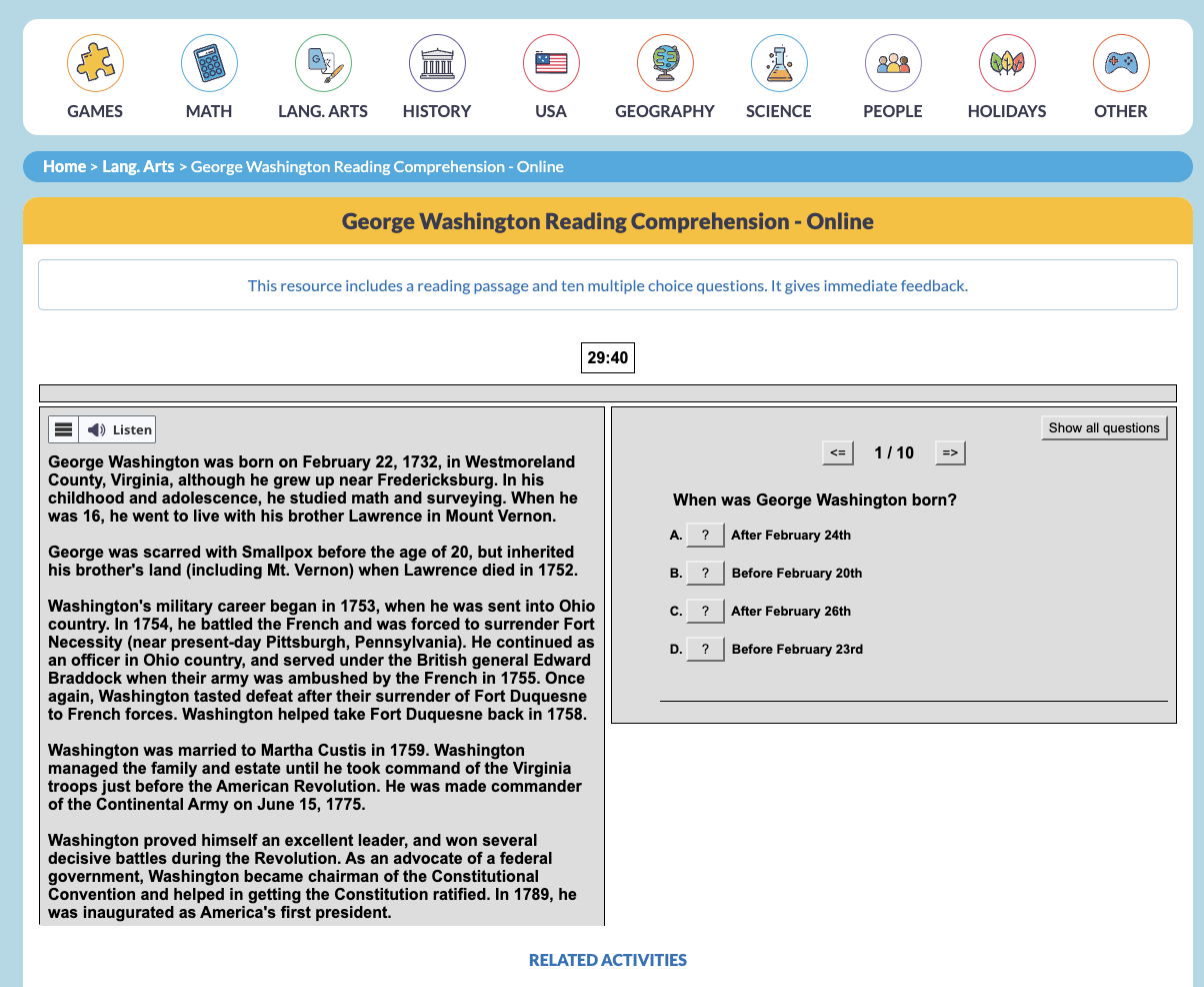 George Washington Interactive