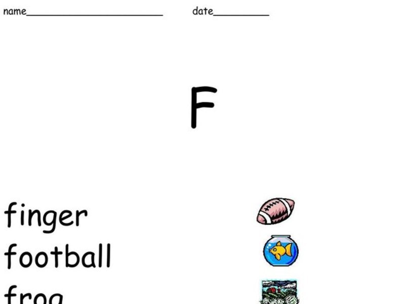 Letter F Worksheet