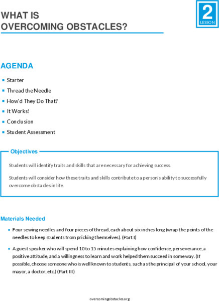 What Is Overcoming Obstacles? Lesson Plan