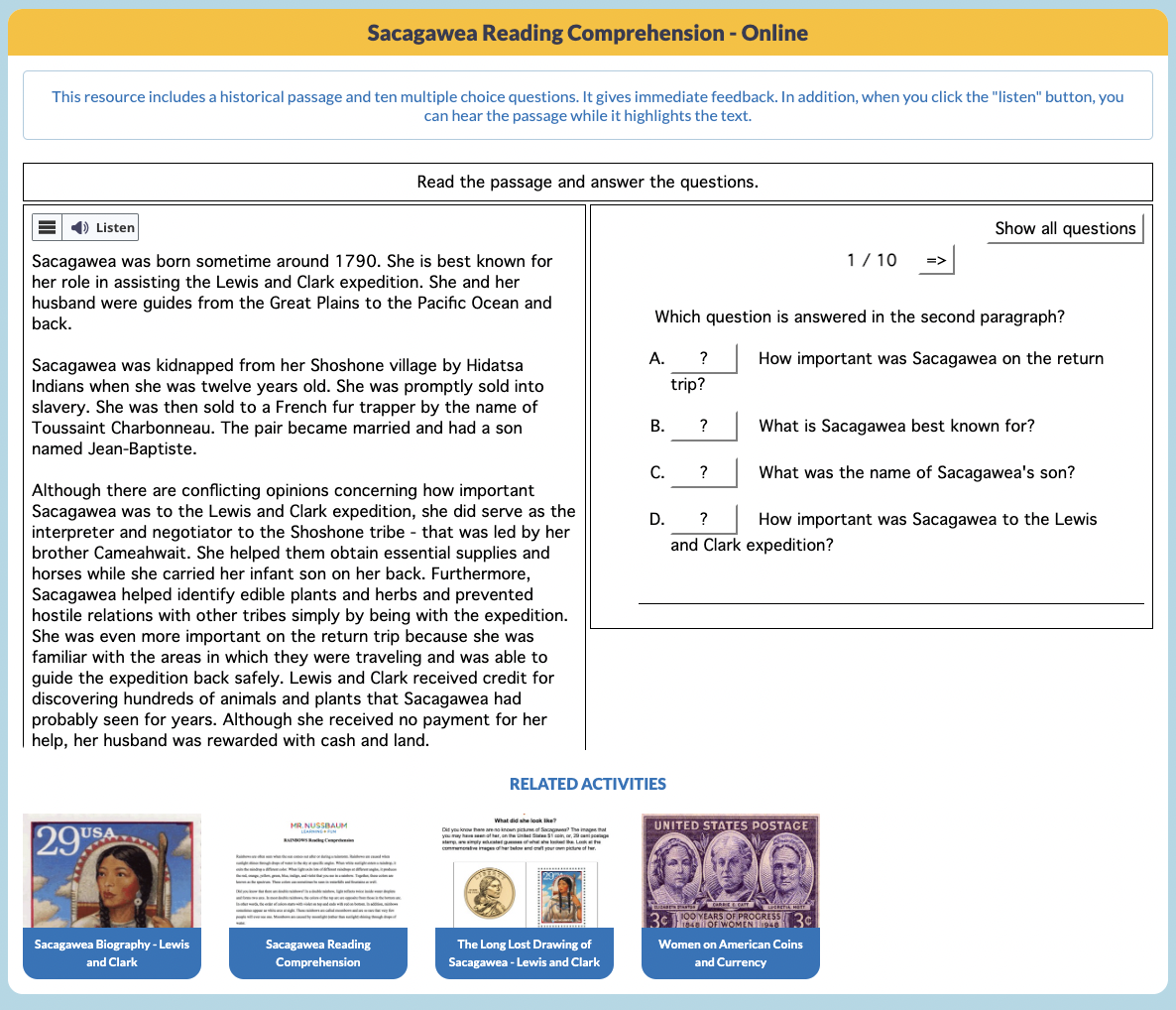 Sacagawea Interactive