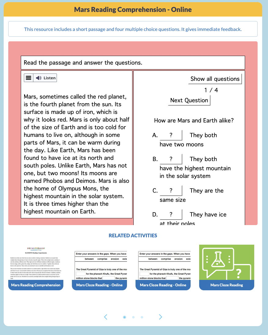 Planet Mars Interactive