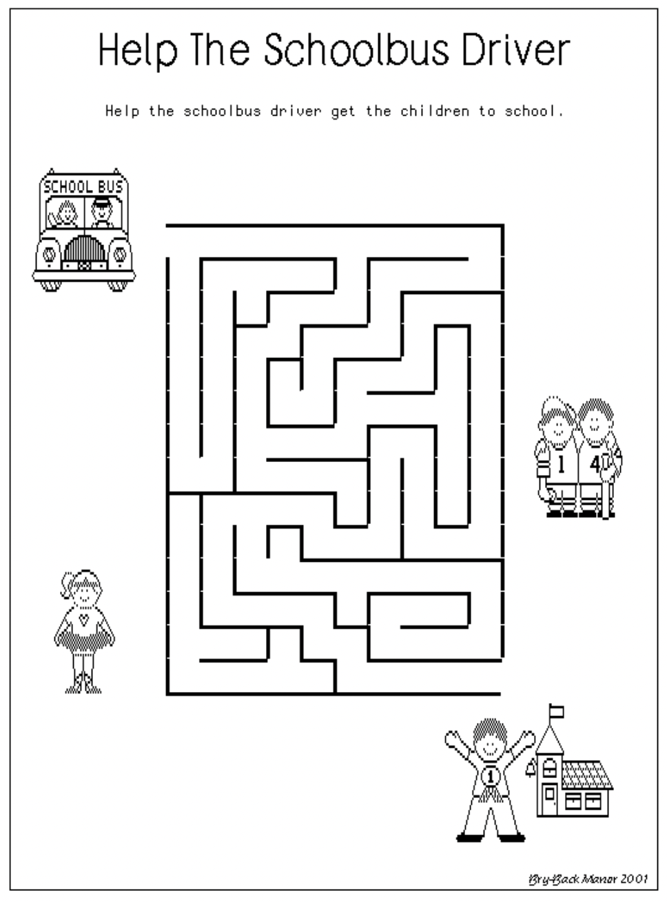 Help the School Bus Driver Worksheet