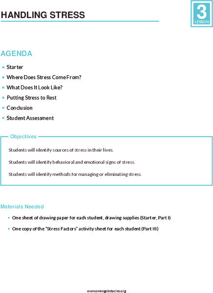 Handling Stress Lesson Plan