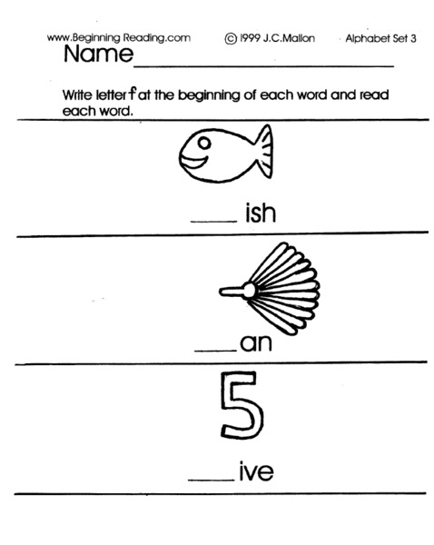 Letter F Worksheet