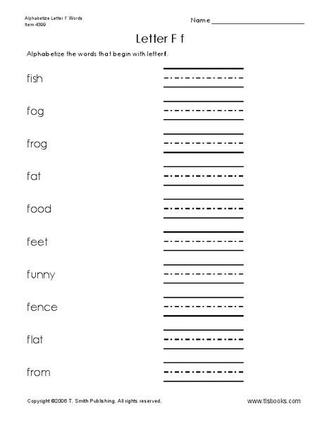Letter Ff Worksheet