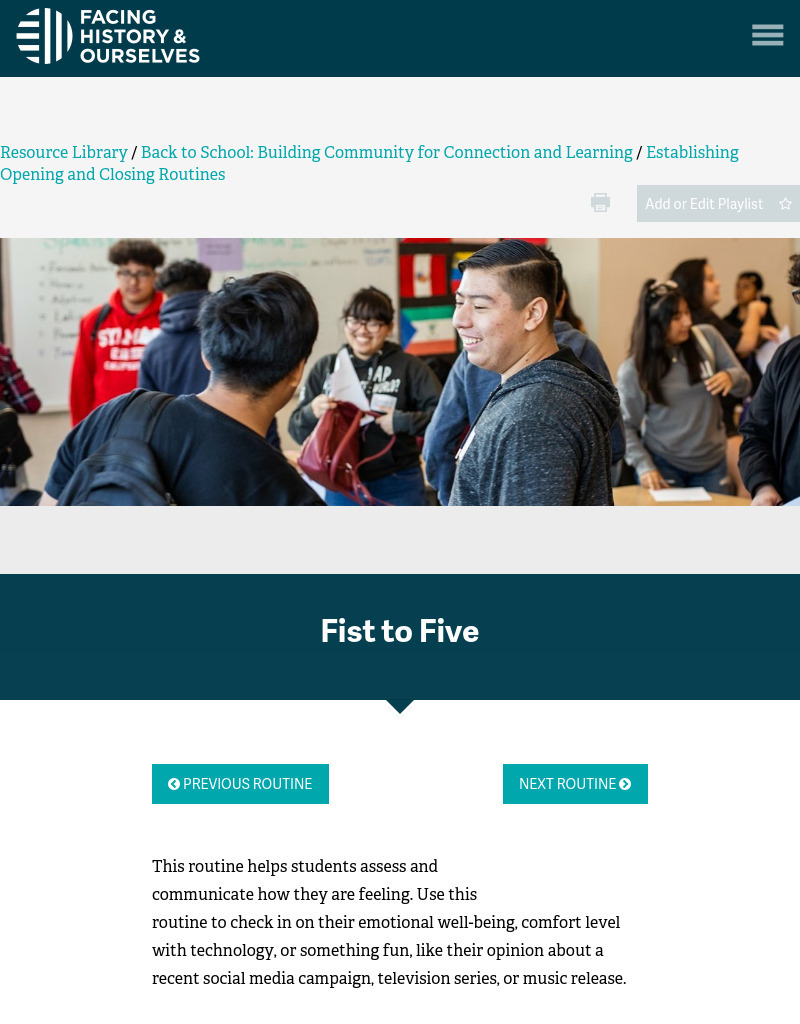 Fist to Five Activity