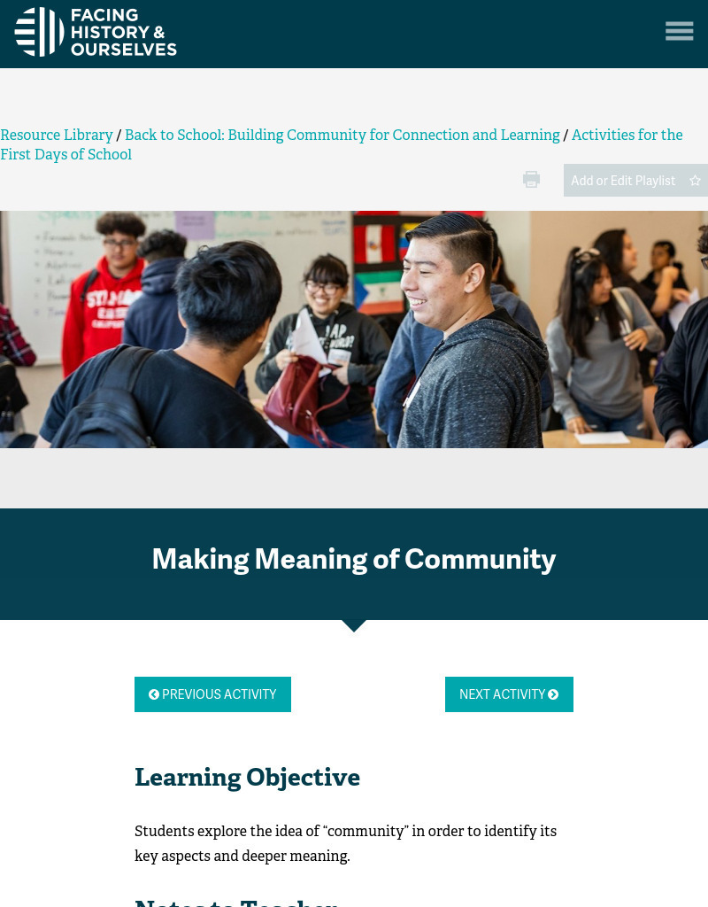 Making Meaning of Community Activity
