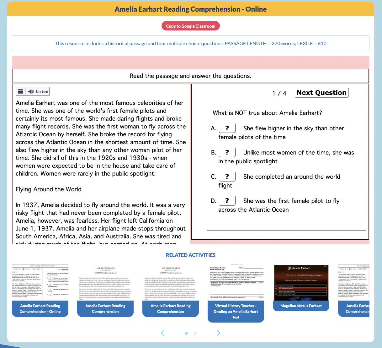 Amelia Earhart Interactive