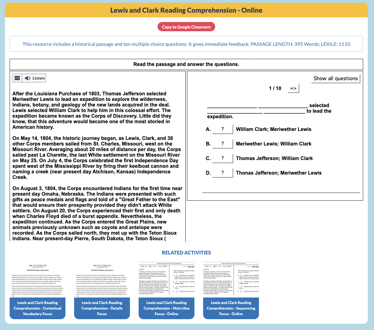 Lewis and Clark Interactive