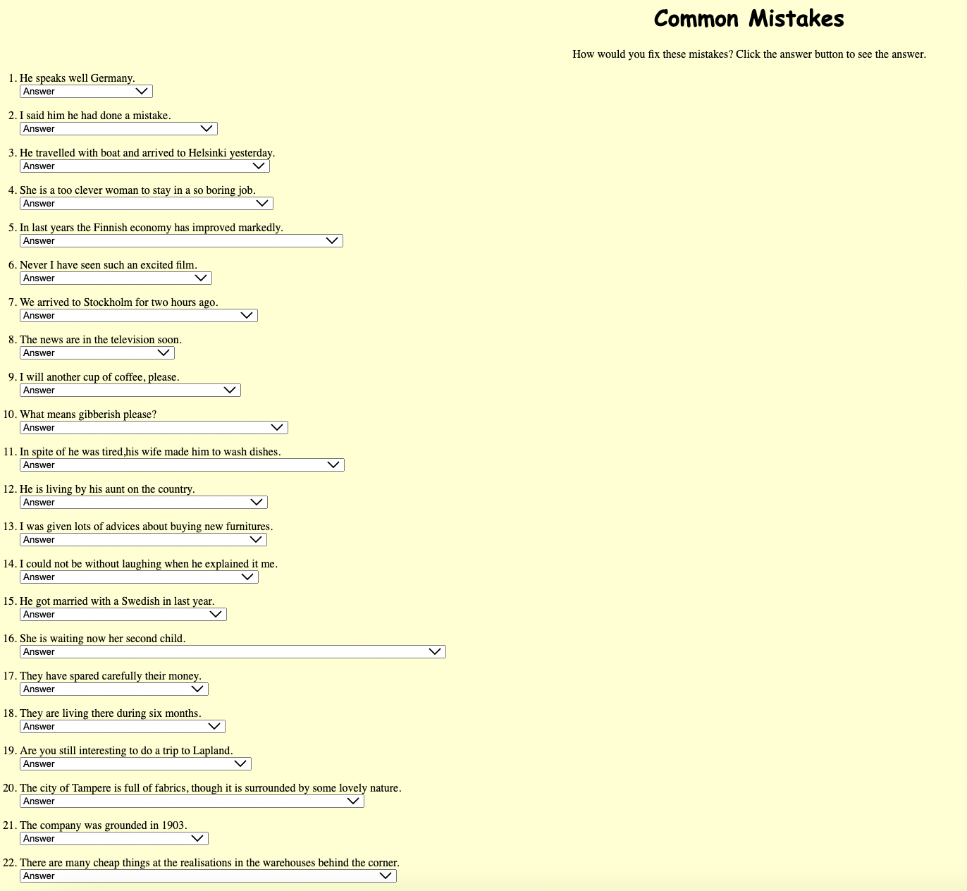 Common Mistakes Interactive