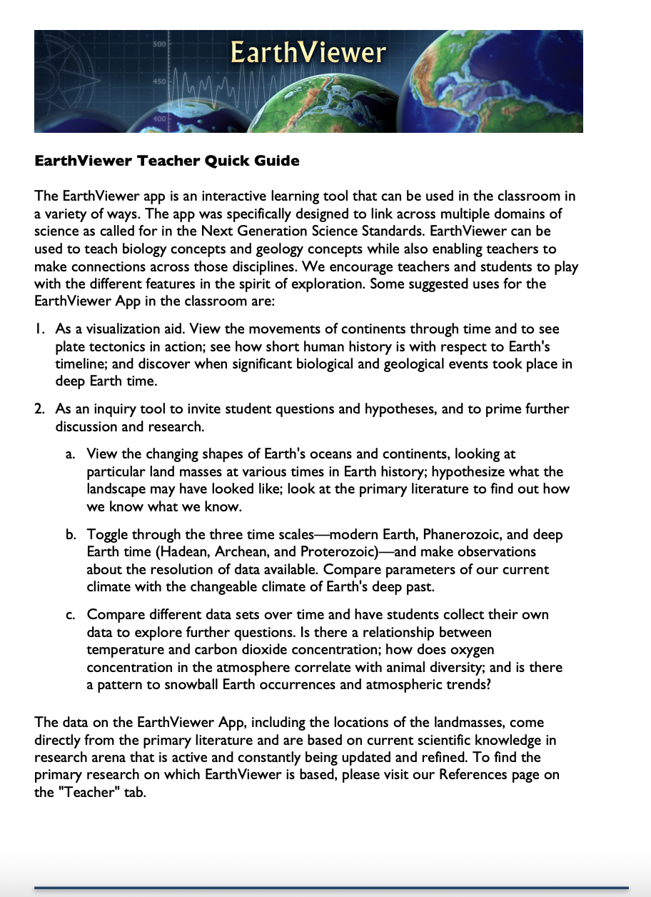 Classroom Activities: EarthViewer Activity