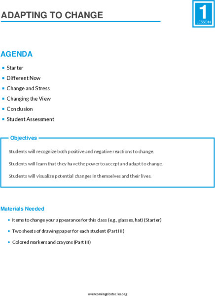 Adapting to Change Lesson Plan