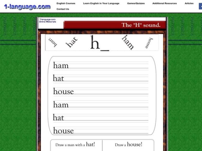 Letter H Worksheet