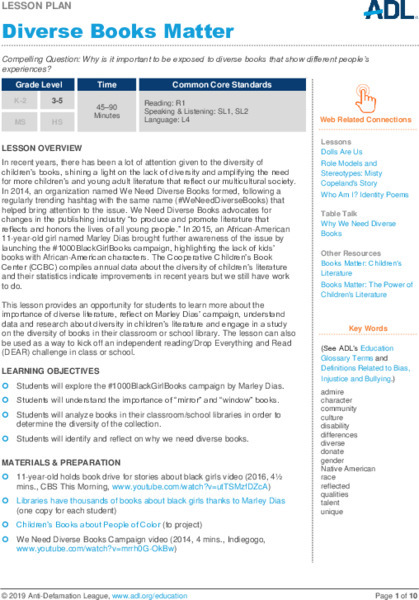 Diverse Books Matter Lesson Plan
