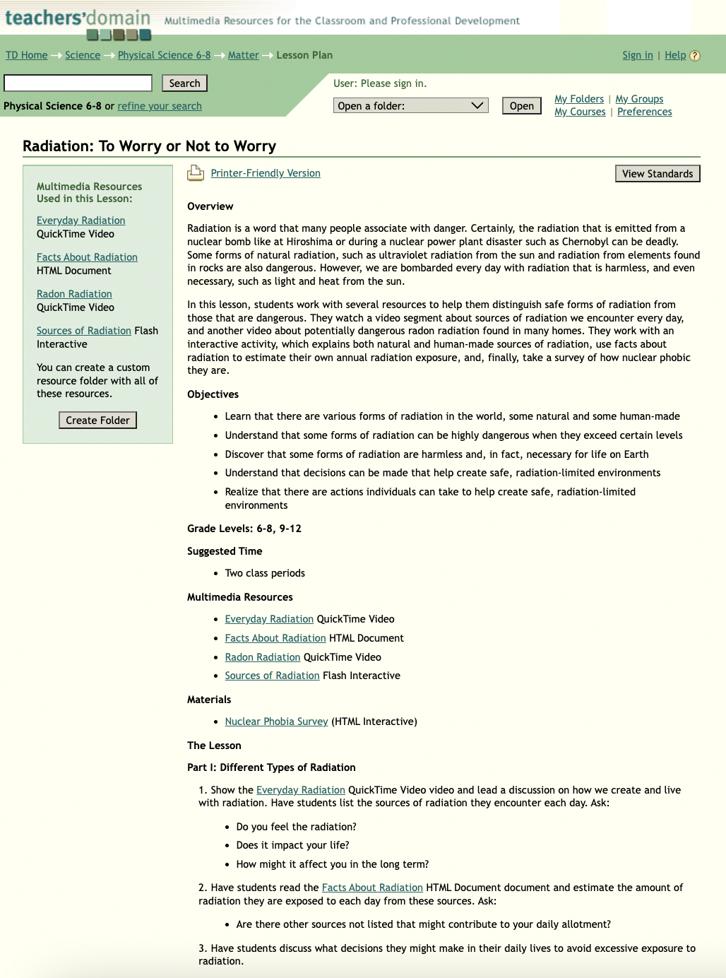 Radiation: To Worry or Not to Worry Lesson Plan