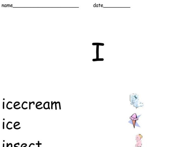 Letter I Worksheet