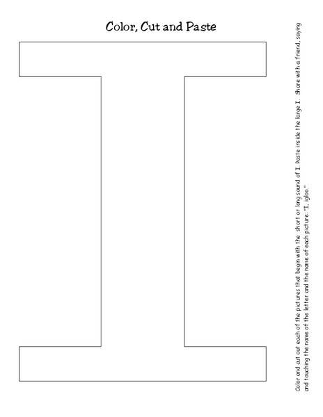 Letter I Worksheet