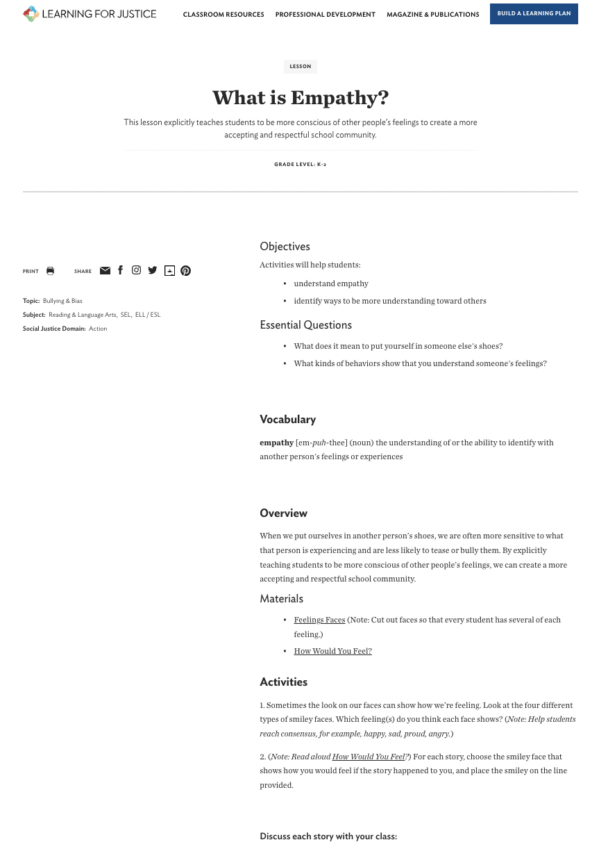 What is Empathy? Lesson Plan