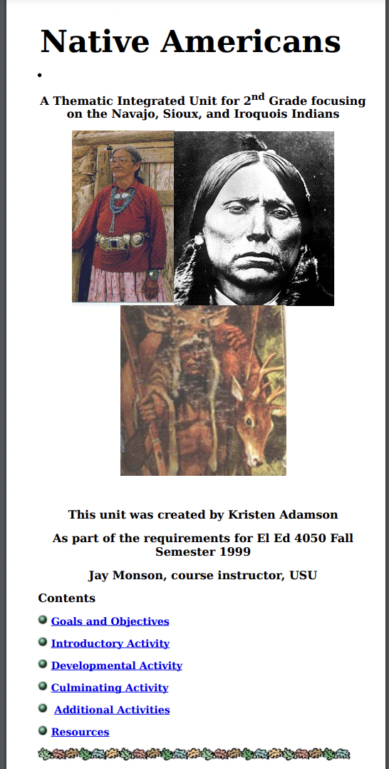 Native Americans Lesson Plan