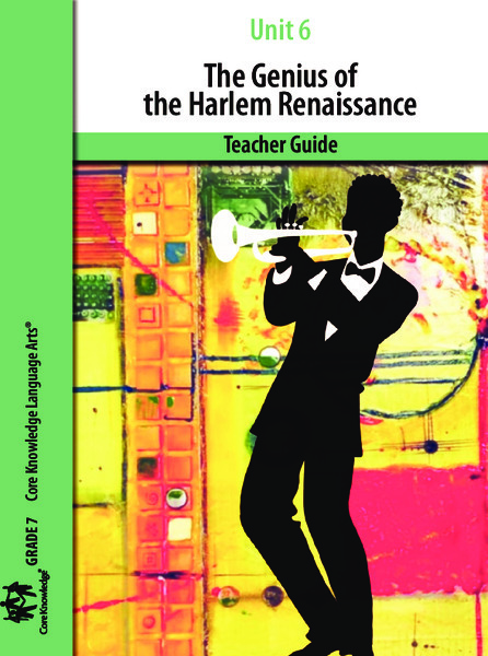 Unit 6: The Genius of the Harlem Renaissance Teacher Guide Unit Plan