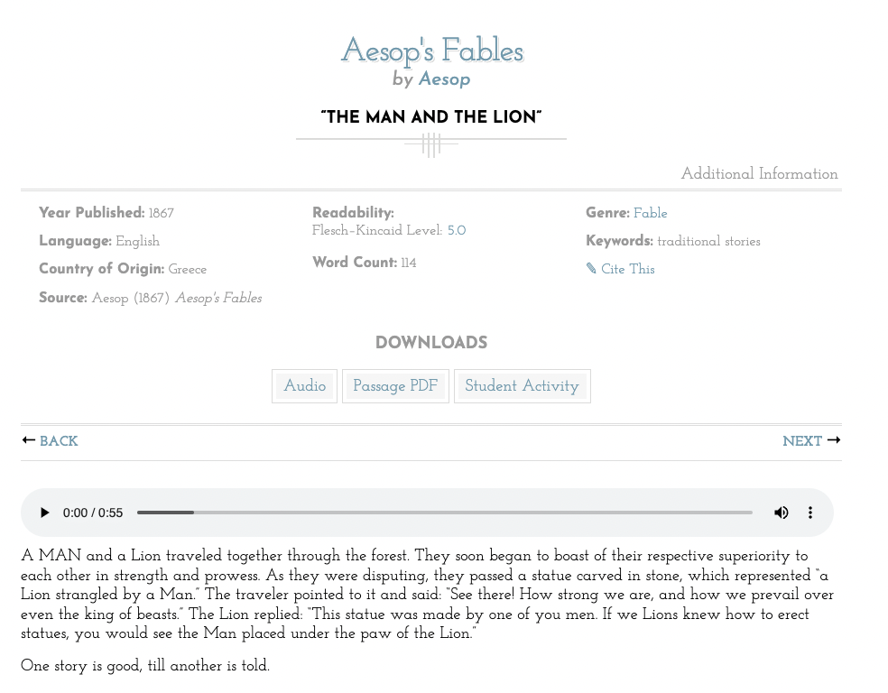 The Man and the Lion Audio