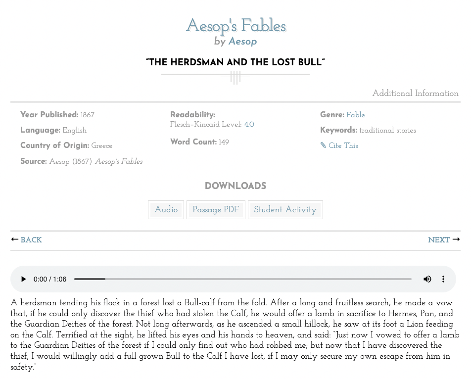 The Herdsman and the Lost Bull Audio