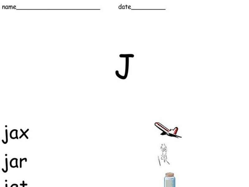 Letter J Worksheet