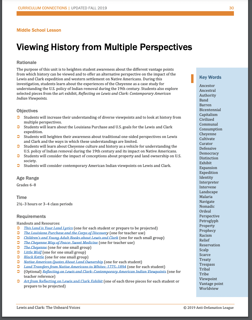 Viewing History from Multiple Perspectives Lesson Plan