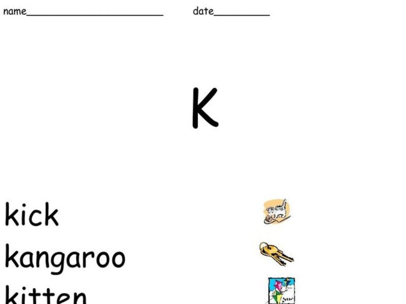 Letter K Worksheet