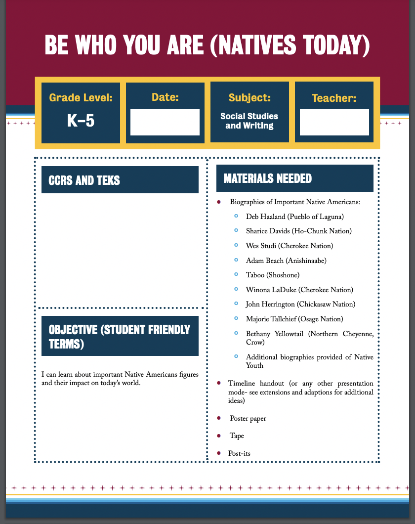 Be Who Your Are Lesson Plan