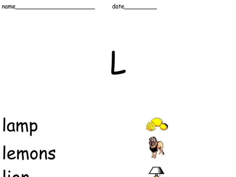 Letter L Worksheet
