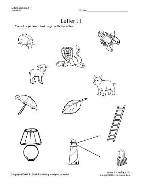 Letter Ll Pictures Worksheet
