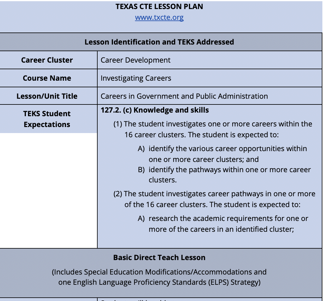 Investigating Careers in Government and Public Administration Lesson Plan