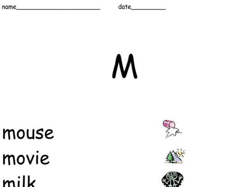 Letter M Worksheet
