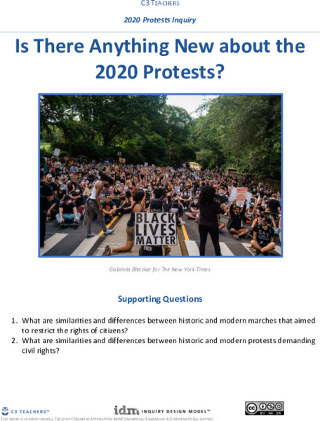 2020 Protests: Is There Anything New about the 2020 Protests? Unit Plan