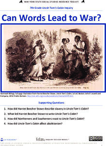 Uncle Tom’s Cabin: Can Words Lead to War? Unit Plan