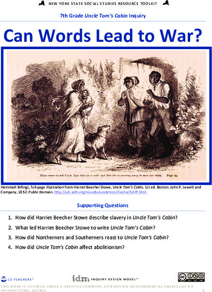Uncle Tom’s Cabin: Can Words Lead to War? Unit Plan