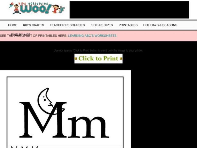 Letter M Practice Worksheet