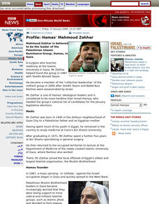 Bbc: Profile: Hamas' Mahmoud Zahhar Handout