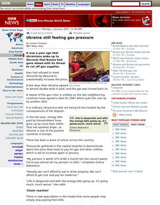 Bbc: Ukraine Still Feeling Gas Pressure Article