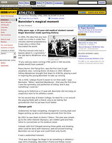 Bbc Sport: Bannister's Magical Moment Article