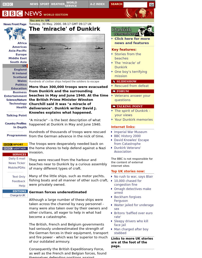 Bbc News: The "Miracle: Of Dunkirk PPT