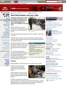 Bbc: Haiti Flood Deaths May Top 2000 Handout
