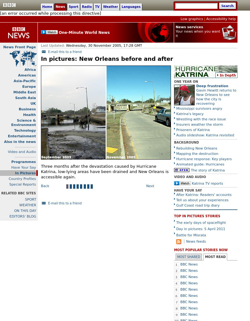 Bbc: In Pictures: New Orleans Before and After Graphic