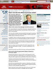 Bbc: Q&a: Can the Us Afford Hurricane Relief? Website