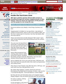 Bbc: Inside the Hurricane Zone Handout