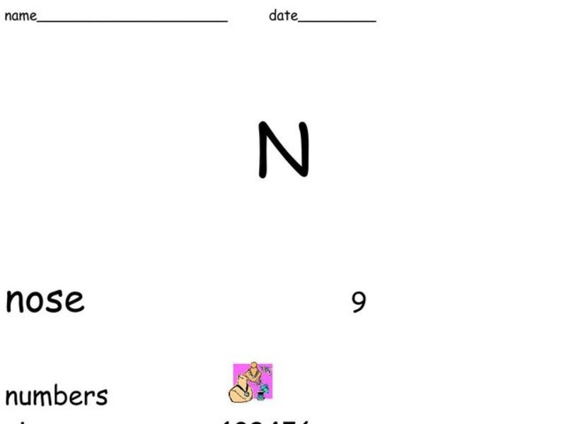 Letter N Worksheet